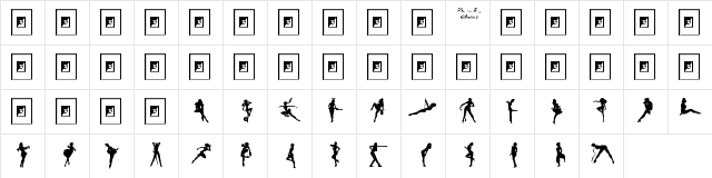 Darrians Sexy Silhouettes 2 Regular  glyph index