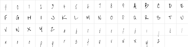 djb_font Regular  glyph index