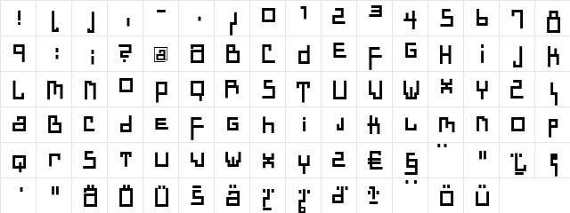 DadasTraces Regular  glyph index