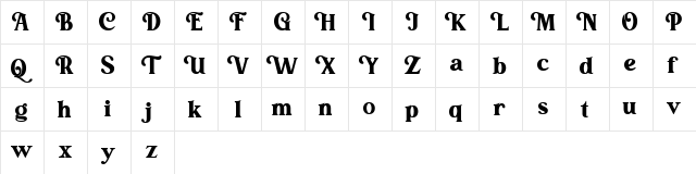 Alstoria Regular  glyph index