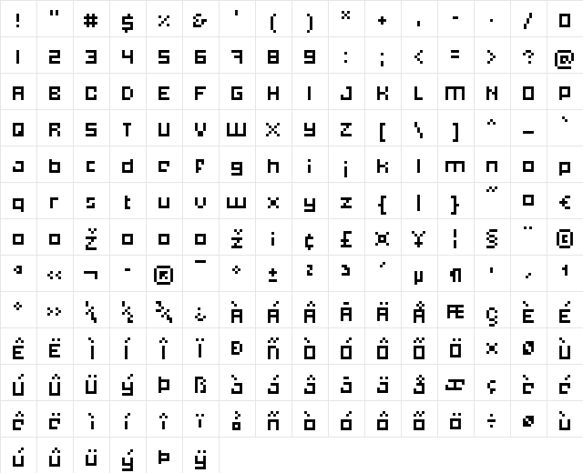 PF Neutron Regular  glyph index