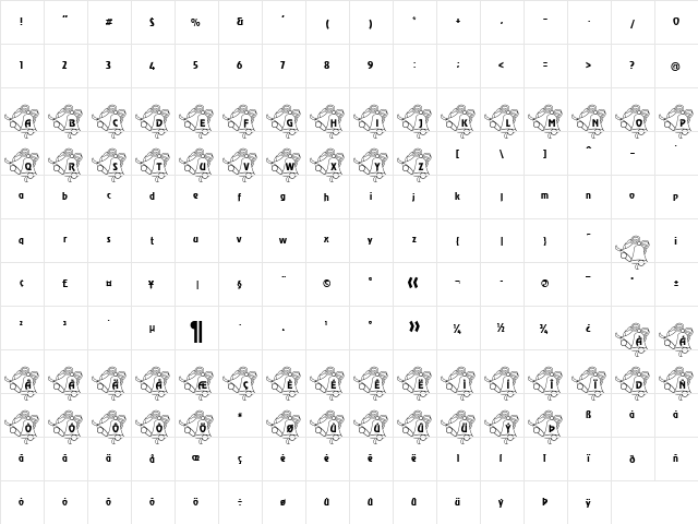 FT HochztsGlocken Normal  glyph index