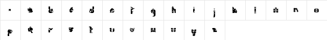 00ne Extasy Regular  glyph index
