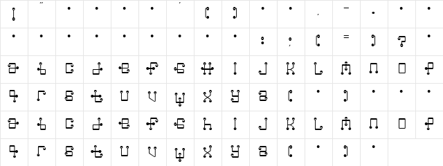 Connections Regular  glyph index