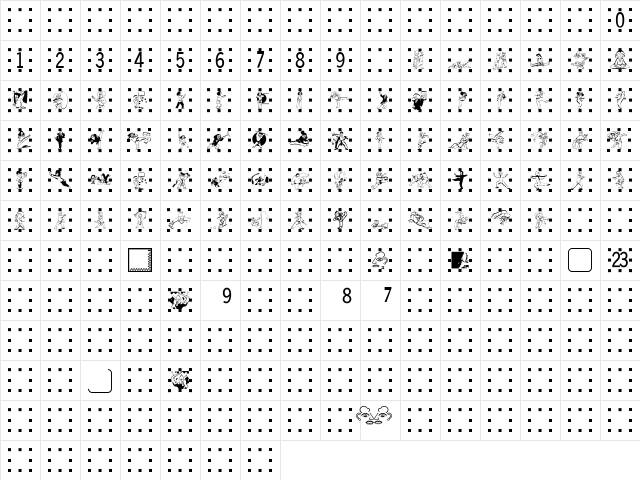 Kampfsport Regular  glyph index