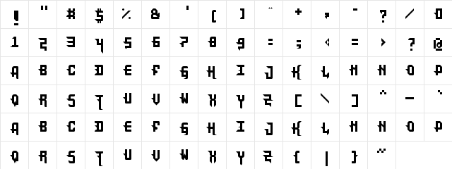 DarkPix Regular  glyph index