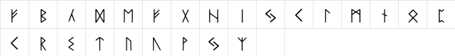Runico Regular  glyph index