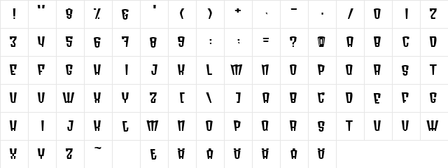 Radonator Monster Normal  glyph index