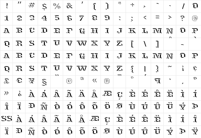 KnoxLayers Regular  glyph index