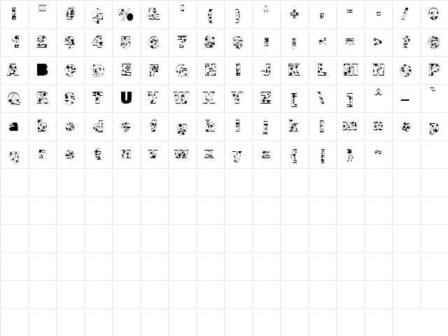 Cow-Spots Normal  glyph index