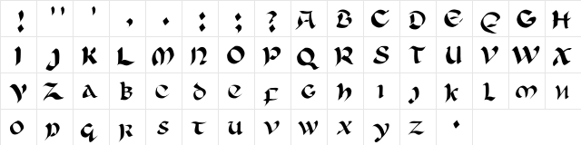 UncleFats Regular  glyph index