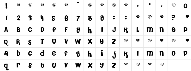 Cheri Regular  glyph index