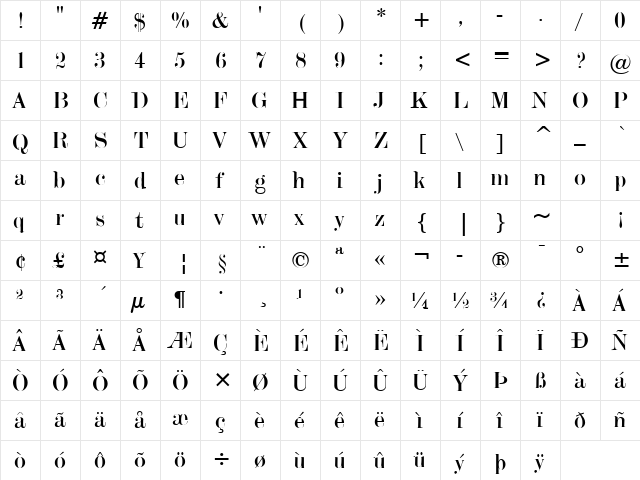 Update 20 Normal  glyph index