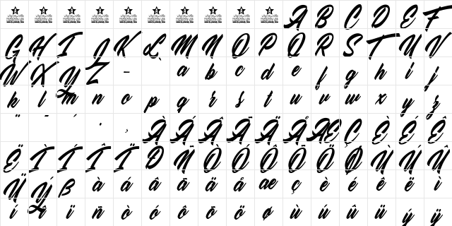 Love Strong personal Use Regular  glyph index