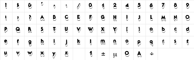Underneath 1 Regular  glyph index