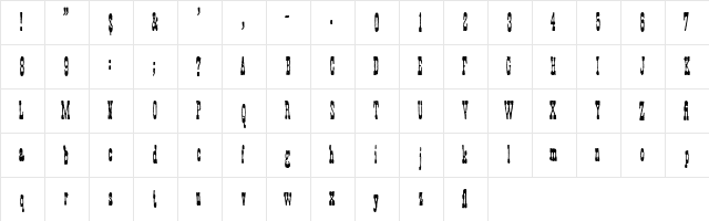 Faywood  Extra Condensed WF Regular  glyph index
