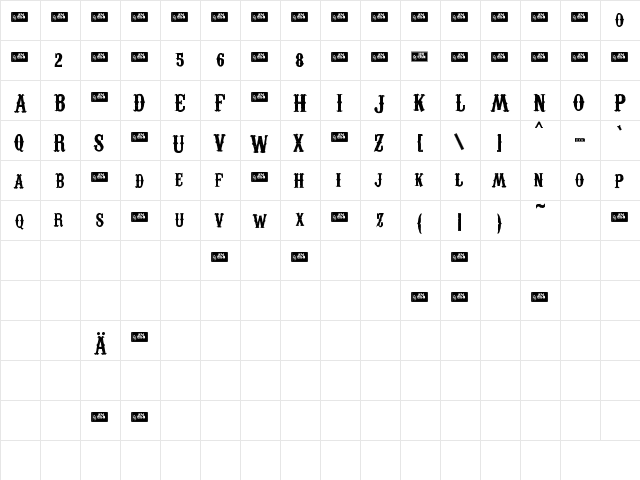 Carnivalee Freakshow Demo Regular  glyph index