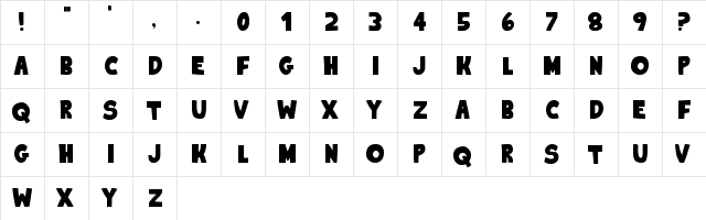 King Of The Hill 2 Regular  glyph index