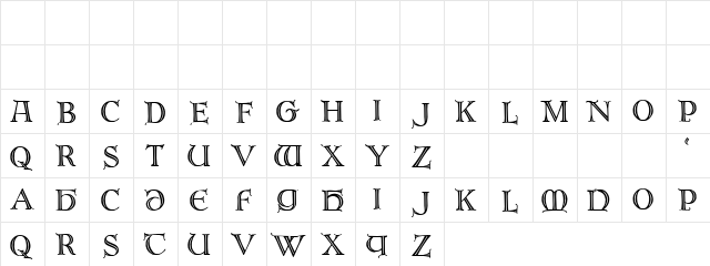 Brandegoris Regular  glyph index
