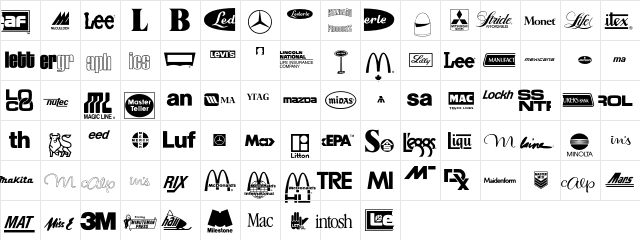 LogosCompany P11  glyph index