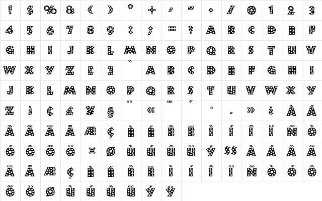 NeulandStar Regular  glyph index
