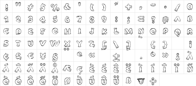 SafeFontGD Regular  glyph index