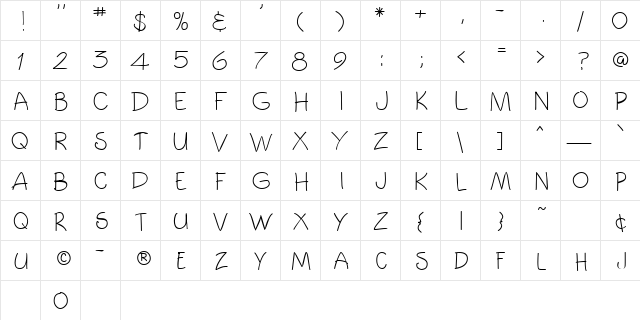 Phantoms 1 Regular  glyph index