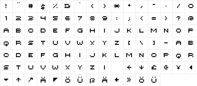 HILOGINREG Regular  glyph index