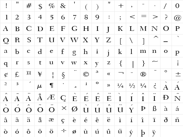 Transit Wide Normal  glyph index