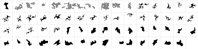 Karmaflage Regular  glyph index