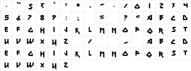 Metal Lord Heavy  glyph index