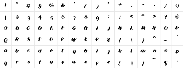 LiftItA Regular  glyph index