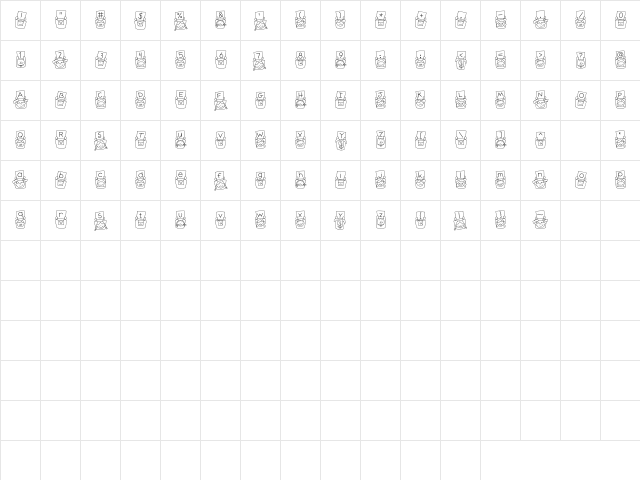 CK Grandstand Regular  glyph index