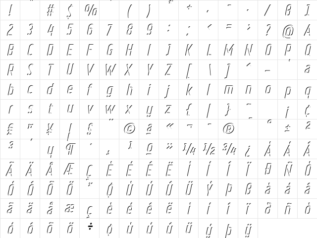 Ruler Volume Inner Regular  glyph index