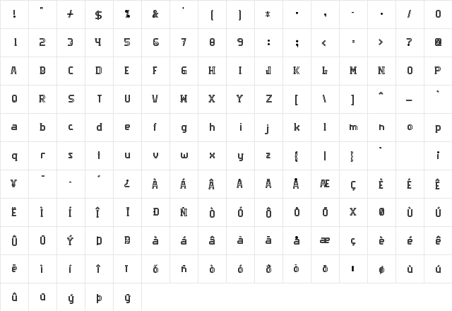 Algorithma Regular  glyph index