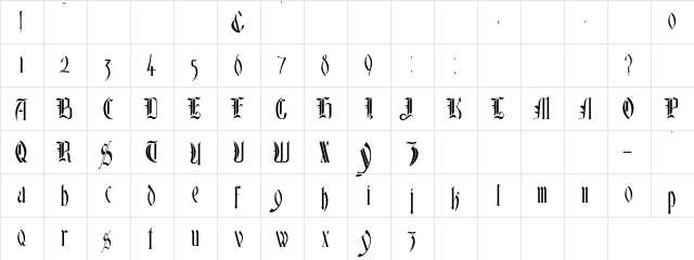Petr Salisbury Regular  glyph index