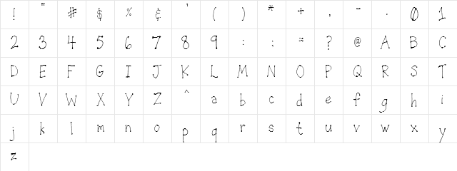LeDot Regular  glyph index