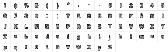 CF Etoffe du Pays PERSONAL Regular  glyph index