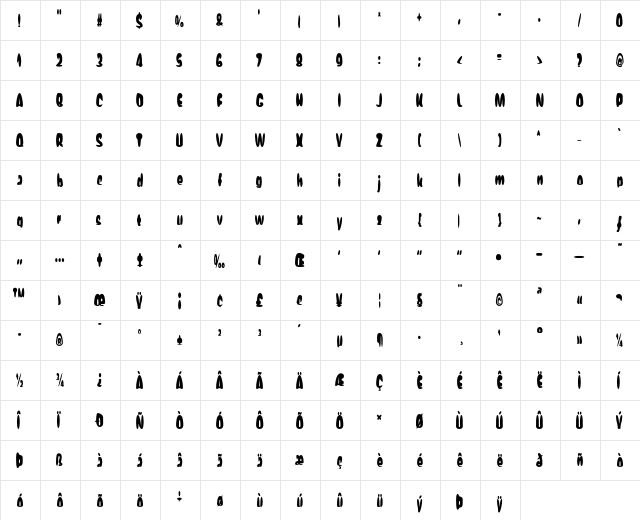 EggItAOE Regular  glyph index
