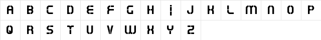 Oxin Army Regular  glyph index