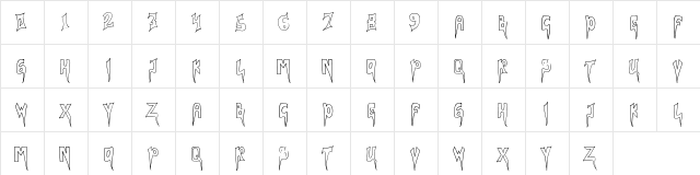 Ndlewer Regular  glyph index