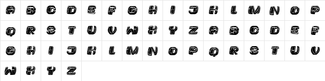 Alexandra Italic  glyph index