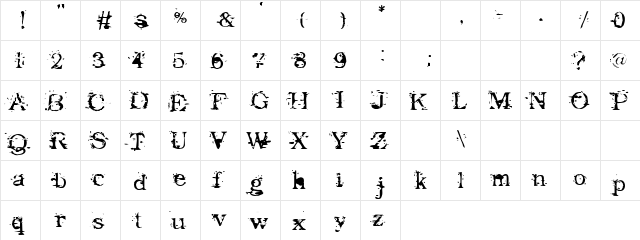 Green Piece Regular  glyph index