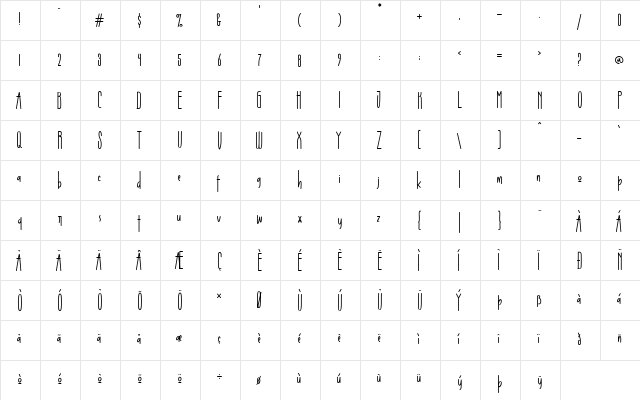 Sophier Letties Regular  glyph index
