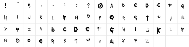 Tetanus Regular  glyph index