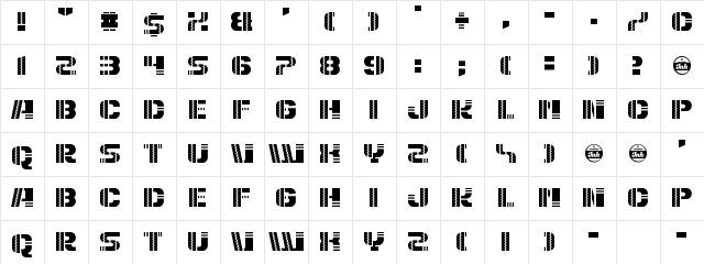 Puerto Magnifico Regular  glyph index