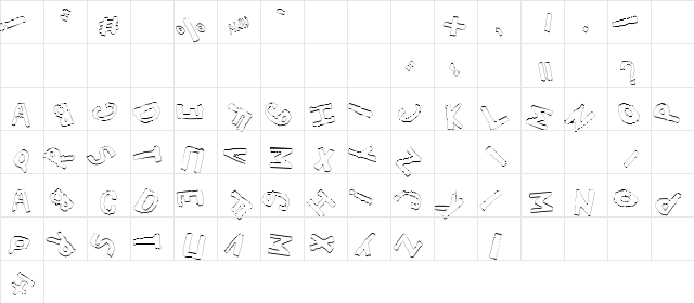 YES_outlinerotated Regular  glyph index
