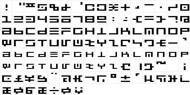 CyberspeakExtended Regular  glyph index