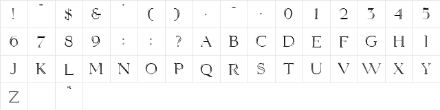 ElizabethAnn Normal  glyph index