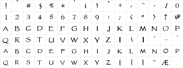 VTCGoblinHandSC Regular  glyph index